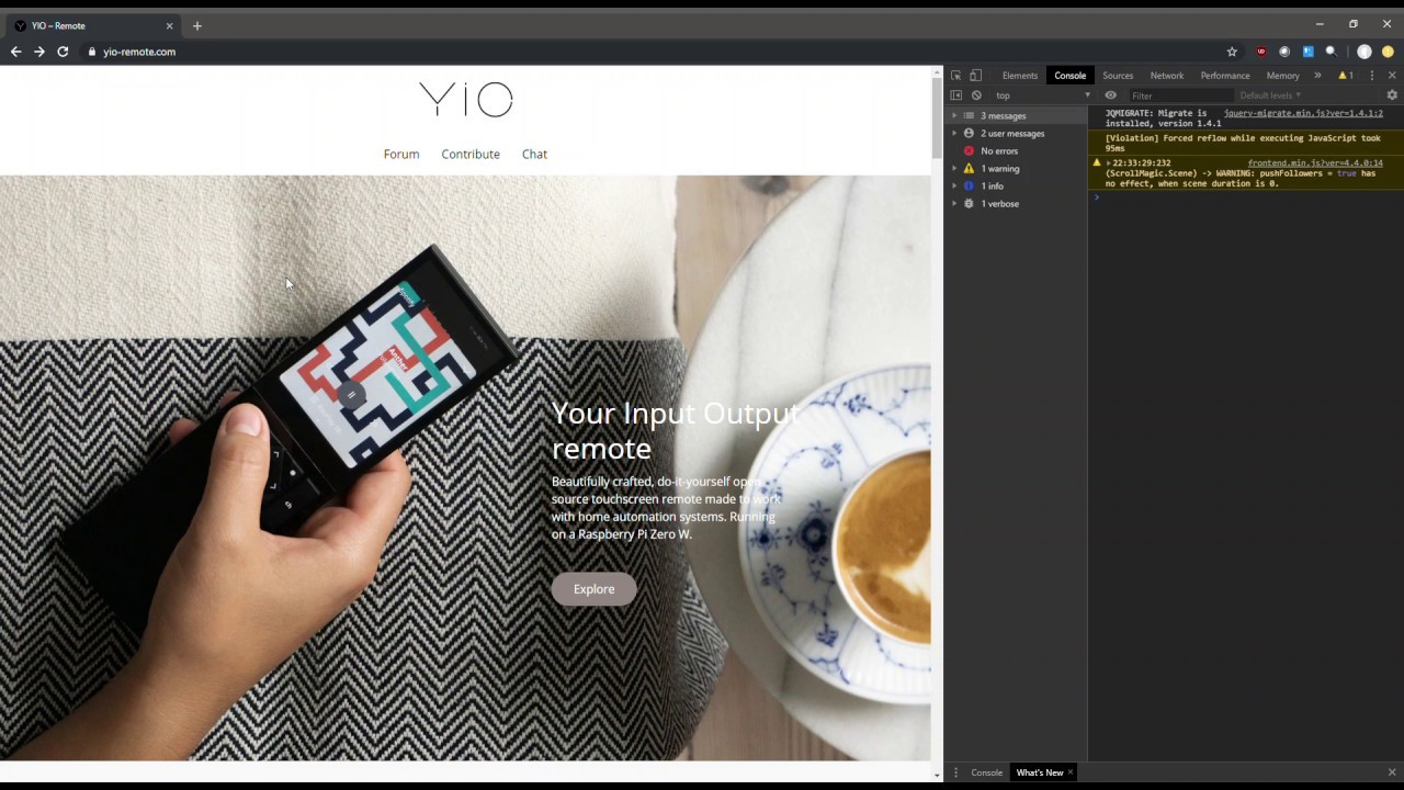 nklerk's tweet card. YIO – Remote, Work in progress Web Configurator