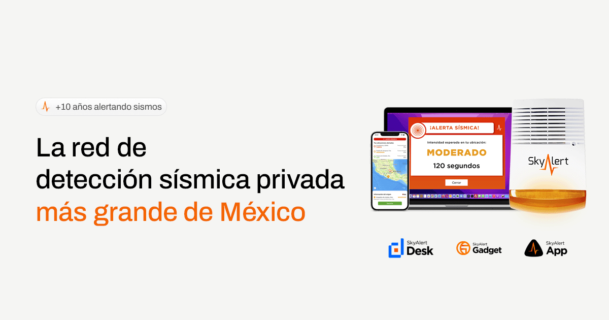 SkyAlertMx's tweet card. Más de 10 millones de descargas validan que nuestra app de alerta sísmica es la más confiable, rápida y con mayor cobertura en México. Descárgala aquí.