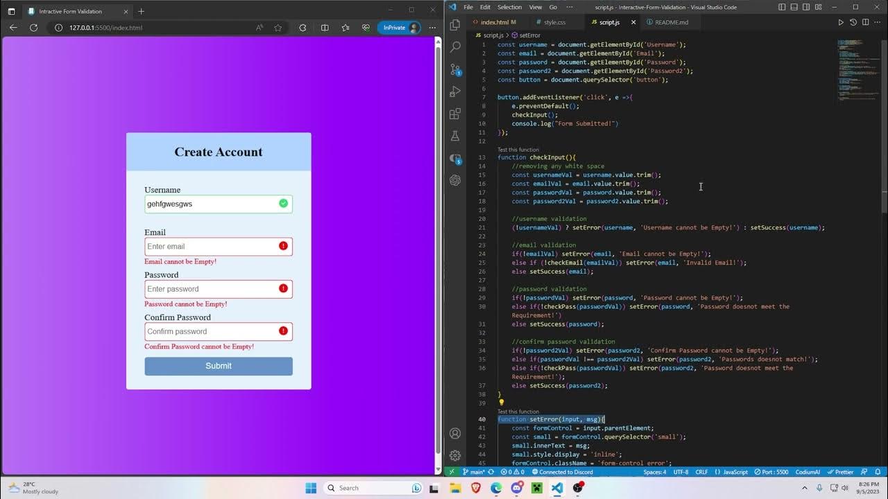 AbhijitKrM's tweet card. Interactive Form Validation - Real-Time Validation with JavaScript |...