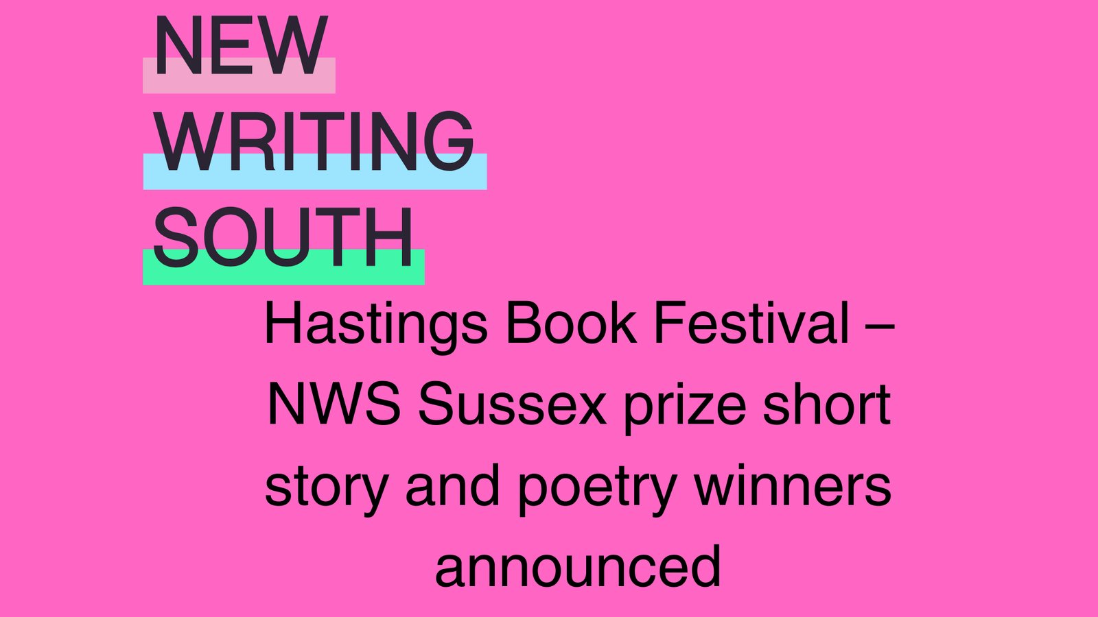 ScriptEyes's tweet card. We’re delighted to announce the winners of the New Writing South sponsored Sussex short story Prize and Poetry Prize as part of Hastings Book Festival. The calibre of writing was extremely high and...