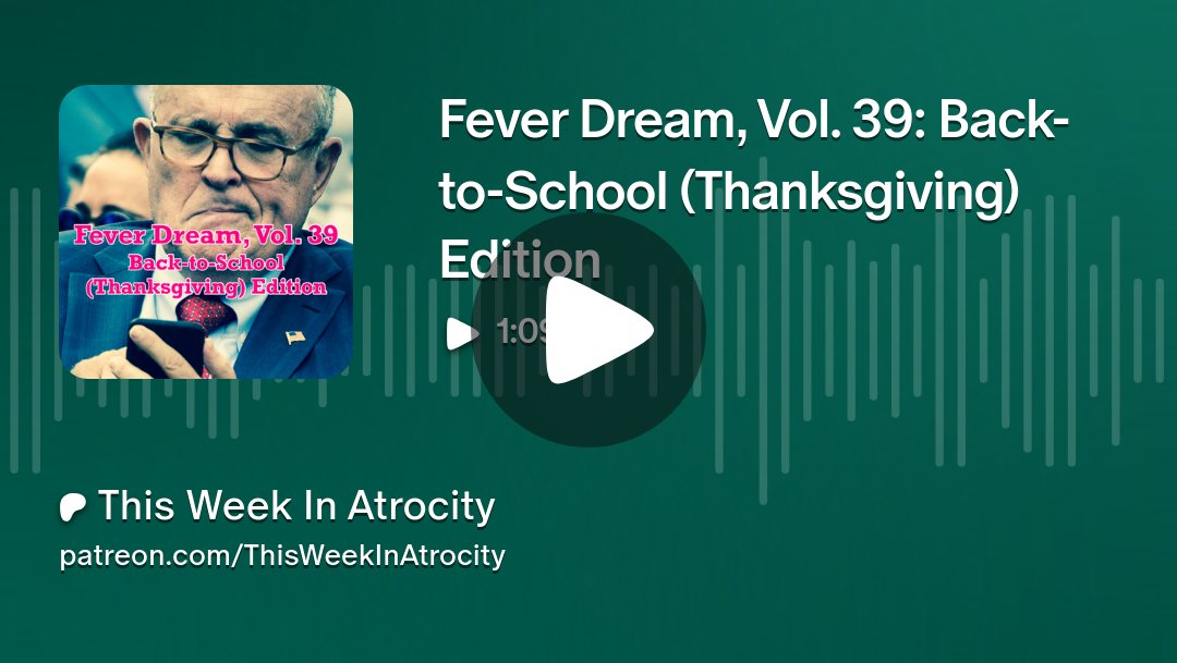 WeekInAtrocity's tweet card. Get more from This Week In Atrocity on Patreon