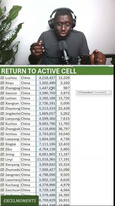 VicmoExcel's tweet card. Excel Tip: Return to active cell - within formula #shorts