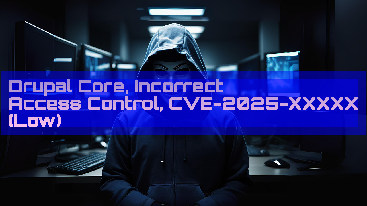 dailycve's tweet card. Drupal Core, Incorrect Access Control, CVE-2025-XXXXX (Low) - "DailyCVE.com – The advanced vulnerability database with modern testing, patching tutorials, and up-to-date security insights. Stay ahead...