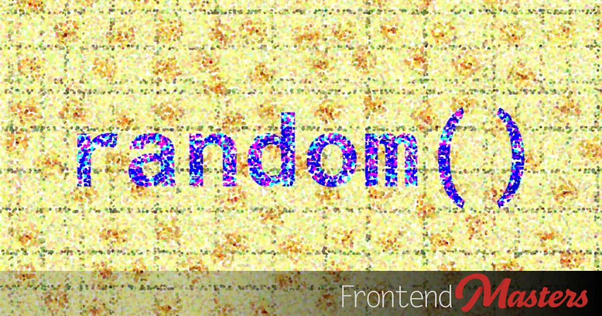 FrontendMasters's tweet card. More CSS random() Learning Through Experiments