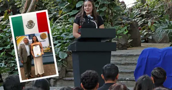 TECcampusCVA's tweet card. Carla Pardo, alumna del Tec Cuernavaca, recibió la Medalla al Mérito Juvenil por su innovación.