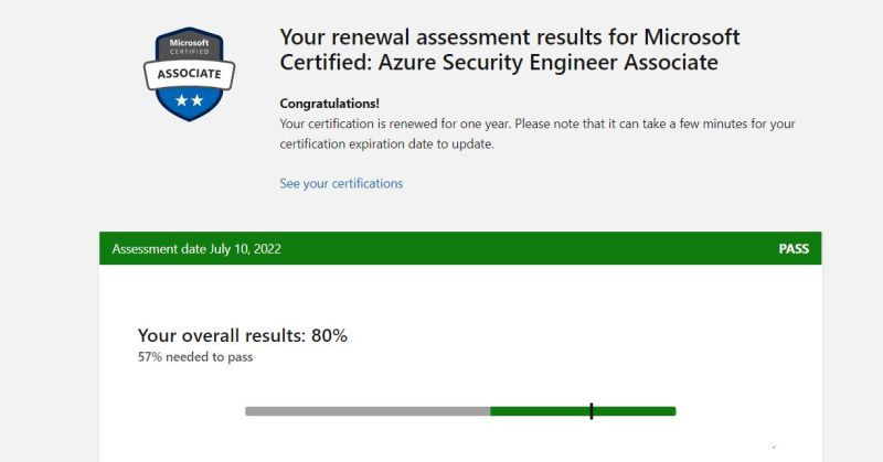 PacketRoute's tweet card. Successfully renewed my Az-500 Certificate for the second time. Taking the renewal assessment test is fun and informative! #azurecertification #azuresecurity #az500
