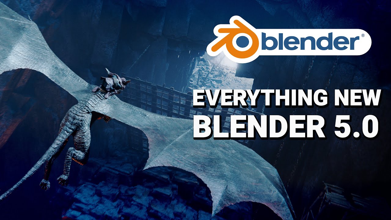Blender's tweet card. What's New in Blender 5.0! Official Overview