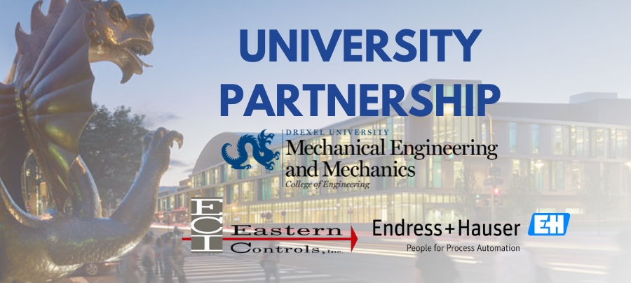 EasternControls's tweet card. Drexel University, Eastern Controls, and Endress+Hauser collaborate in a three-year partnership to develop the next generation of engineers.
