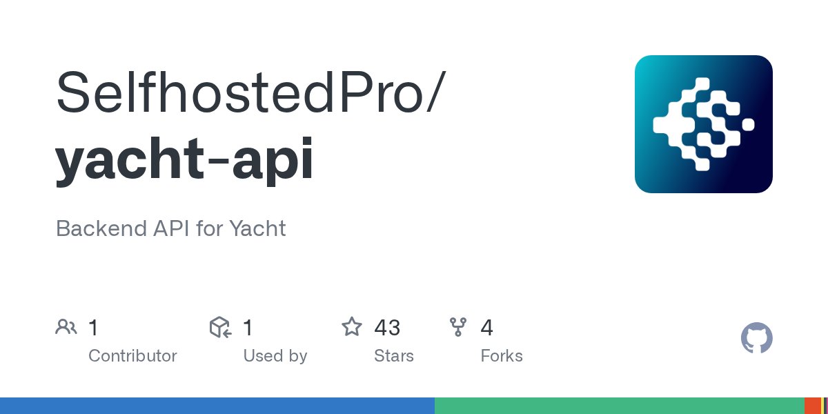 SelfhostedPro's tweet card. Backend API for Yacht. Contribute to SelfhostedPro/yacht-api development by creating an account on GitHub.