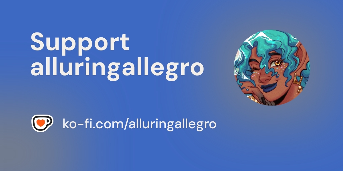 alluringAllegro's tweet card. Support alluringallegro