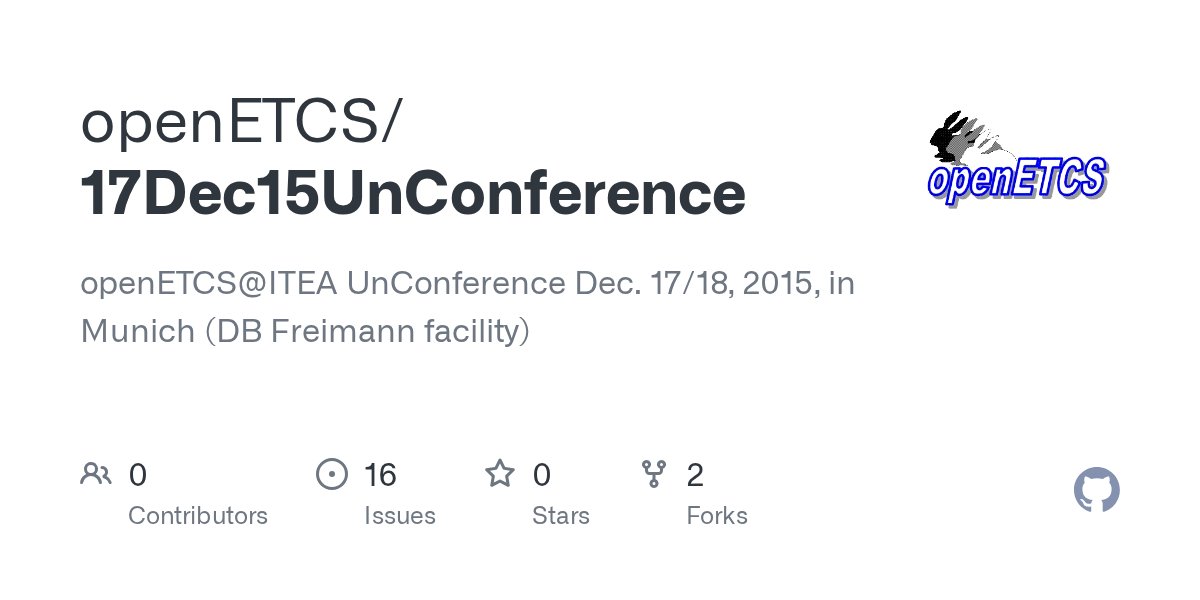 openETCS's tweet card. openETCS@ITEA UnConference Dec. 17/18, 2015, in Munich (DB Freimann facility) - openETCS/17Dec15UnConference