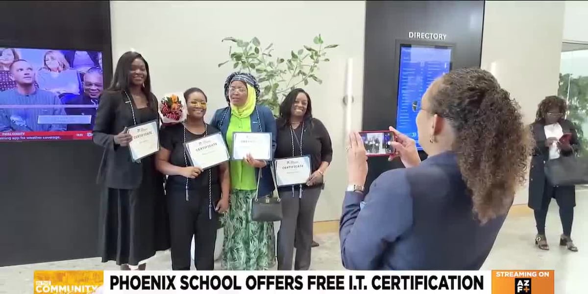 SimonSolutions's tweet card. Arizona has become a tech hub as advanced manufacturing and data centers open. Now, Phoenix nonprofit Per Scholas is offering free IT certification for job seekers!