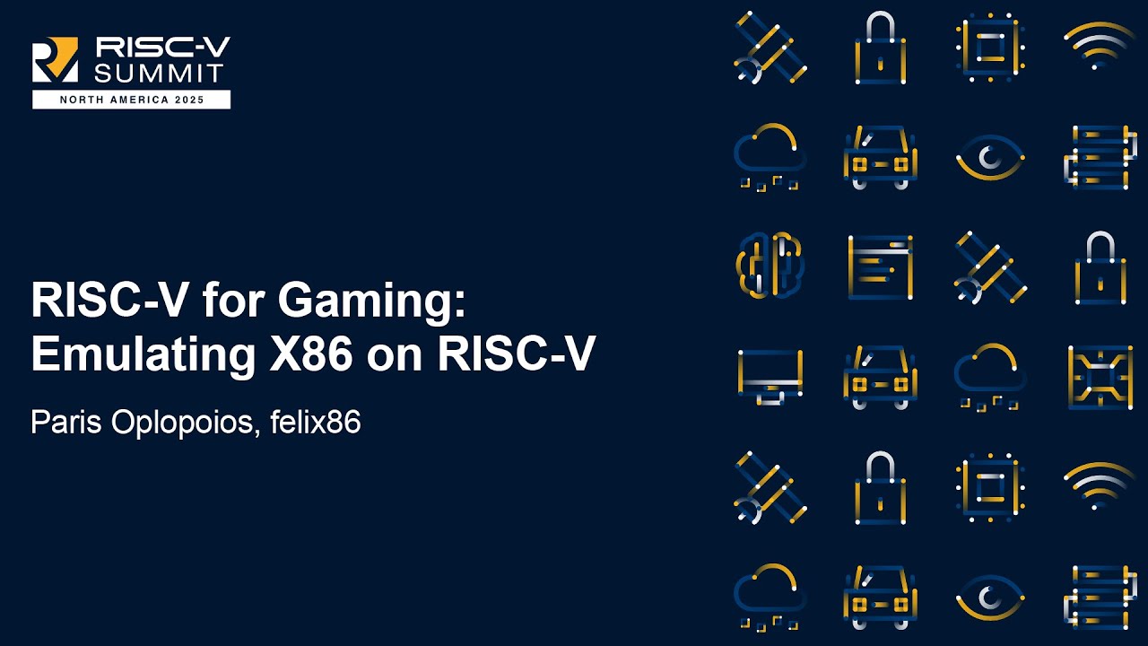 felix86_emu's tweet card. RISC-V for Gaming: Emulating X86 on RISC-V - Paris Oplopoios, felix86