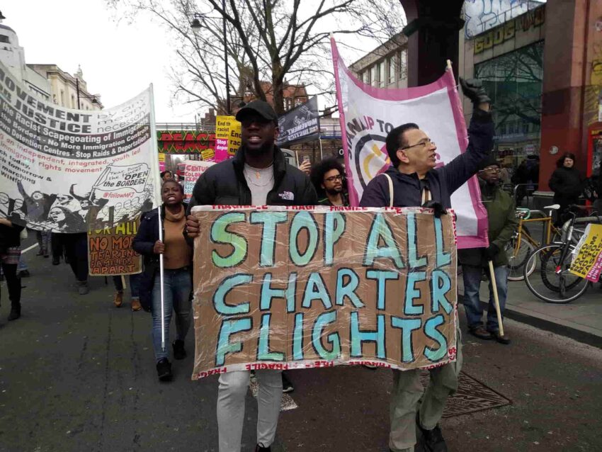 InstigateOnline's tweet card. Leading campaigner says Jamaican nationals are being detained ahead of another controversial deportation flight