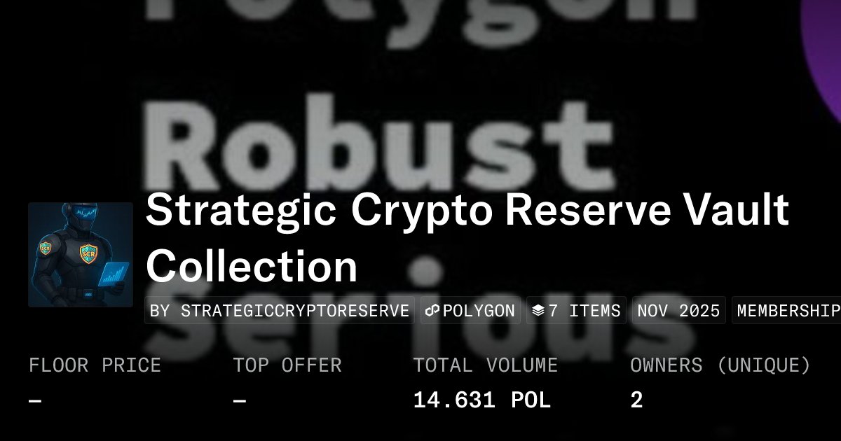 strategicreset's tweet card. Exclusive Strategic Crypto Reserve Drop