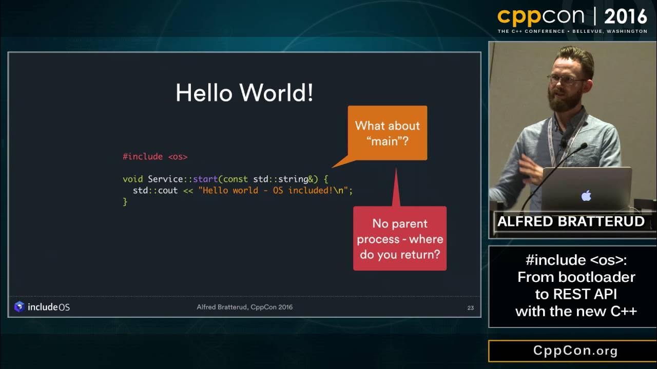 wojcienty's tweet card. CppCon 2016: Alfred Bratterud “#include ＜os＞: from bootloader to REST...