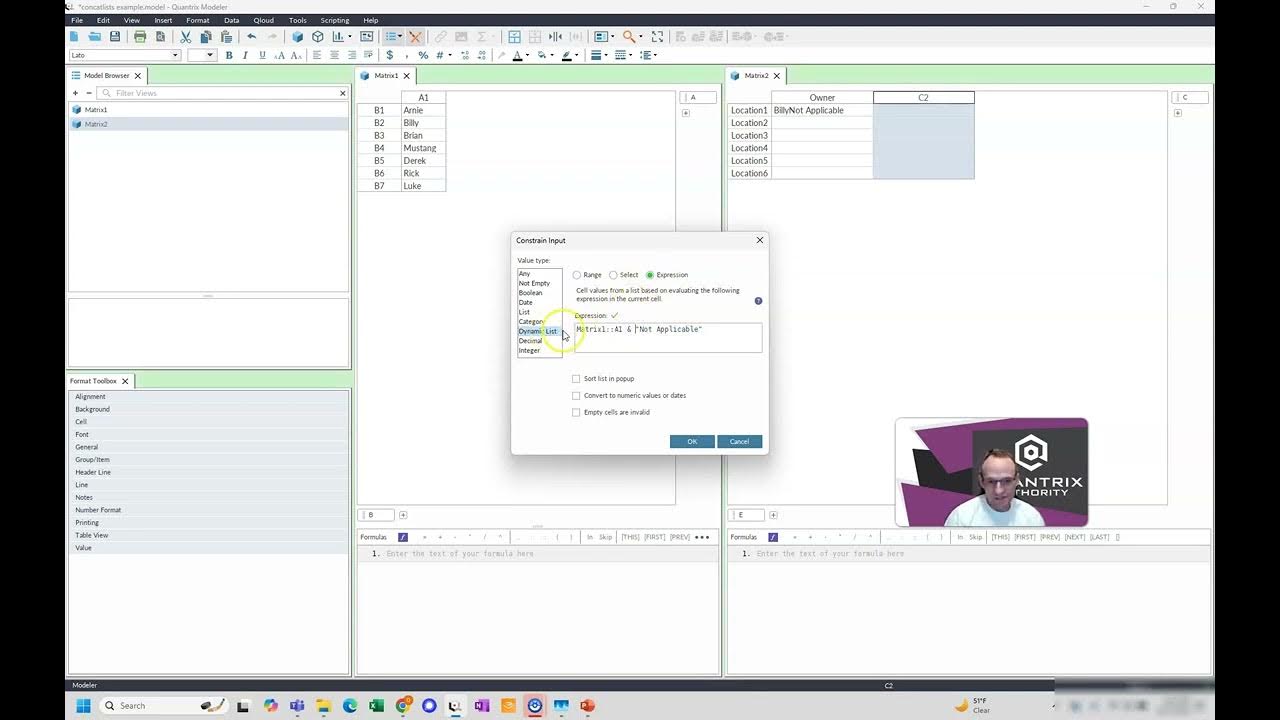 QuantrixAuthor's tweet card. Learn Quantrix Modeler: Concatenate Other Options to Cell Validation...