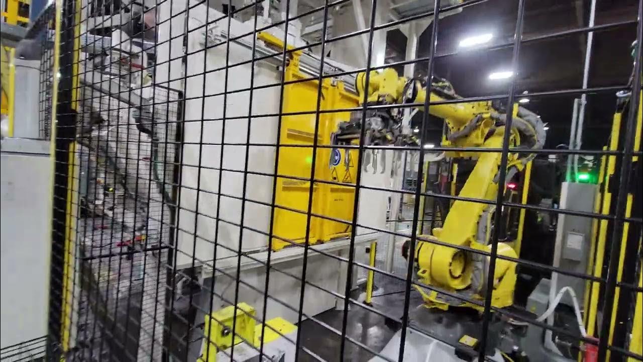 ContSysDesgn's tweet card. Shotblast and Finishing Line Load and Unload Robot