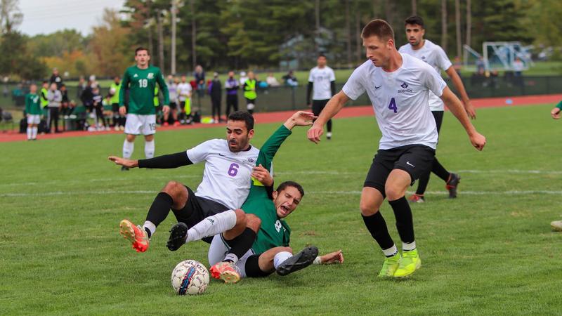 GC_MapleLeafs's tweet card. MARION, Ind. — Uriel Macias scored his first goal of the season to put the Goshen College men's soccer team in front in the second half, but Indiana Wesleyan University's Jonas Becari and Philipp...