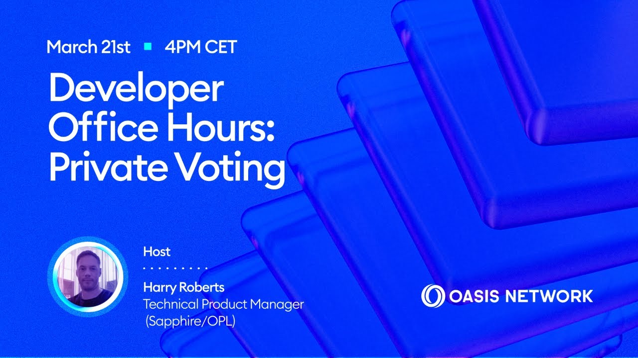 OasisProtocol's tweet card. Developer Office Hours: Private Voting