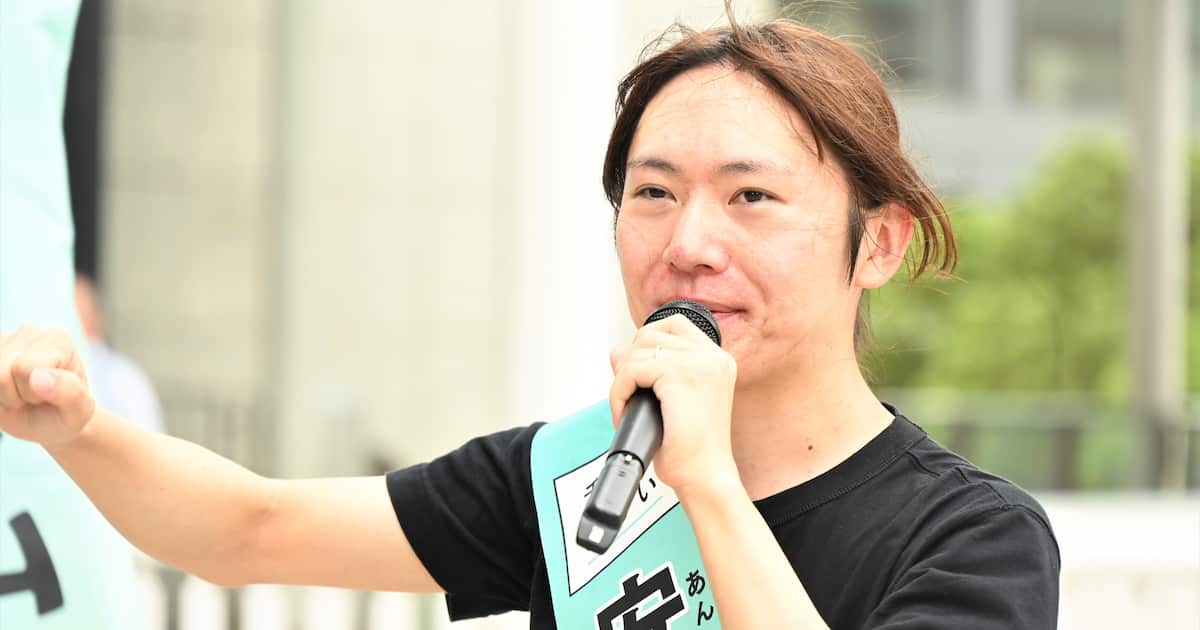 Sankei_news's tweet card. 参院選（20日投開票）比例代表に出馬した政治団体「チームみらい」の安野貴博代表（34）は15日、JR品川駅前（東京都港区）で街頭演説し、政策や政治信条を巡って…