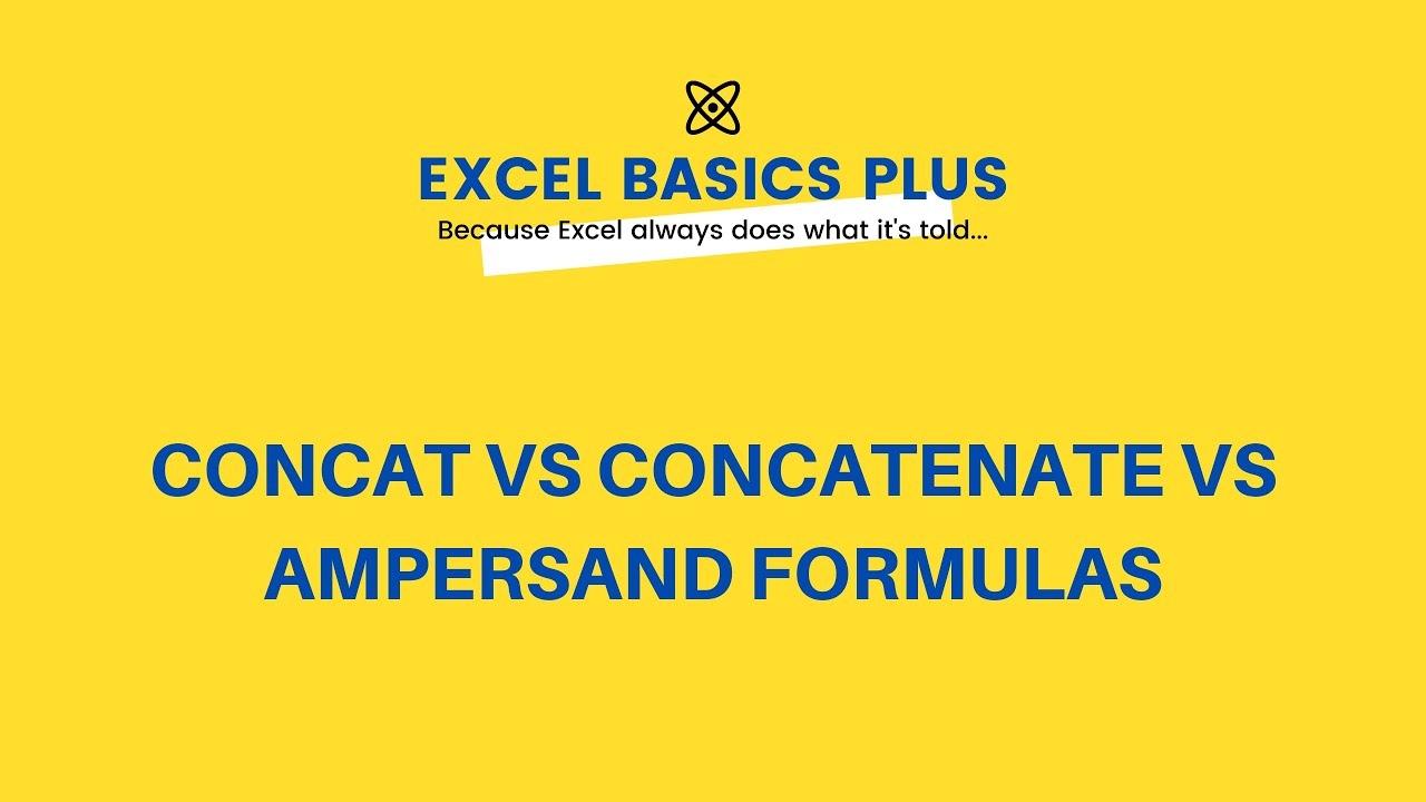 BasicsExcel's tweet card. Learn the differences between CONCAT, CONCATENATE and Ampersand...
