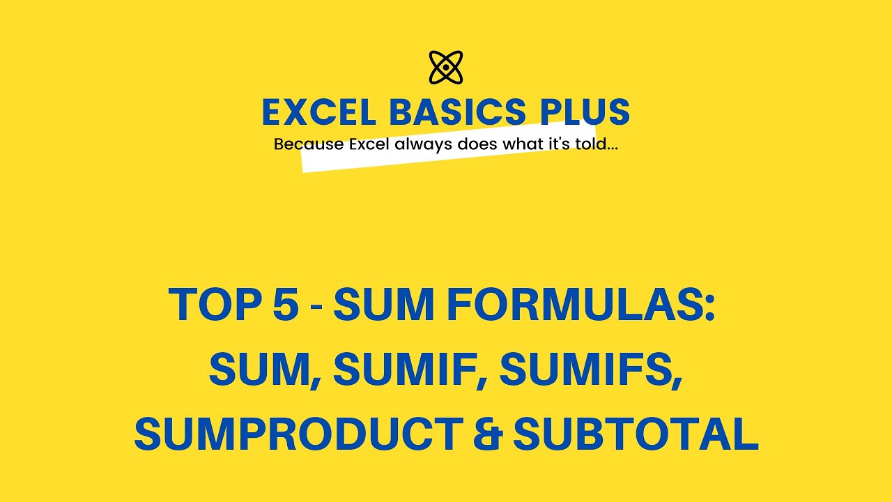 BasicsExcel's tweet card. Top 5 SUM Formulas You Need to Know - Excel Basics Plus