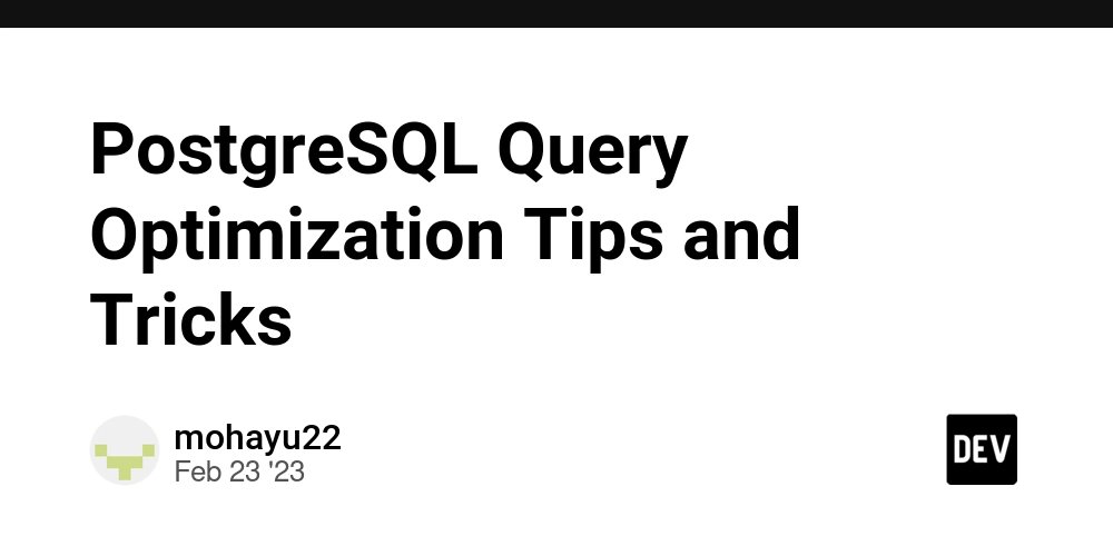 22mohayudin's tweet card. PostgreSQL query optimization refers to the process of improving the performance and efficiency of...