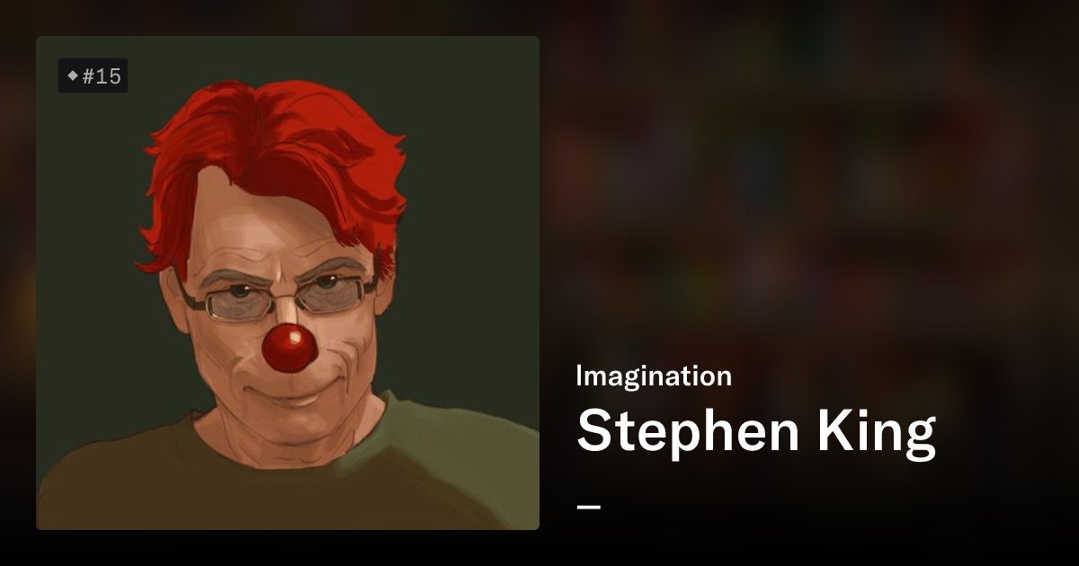 NftImagination's tweet card. Every NFT consist of all author's books