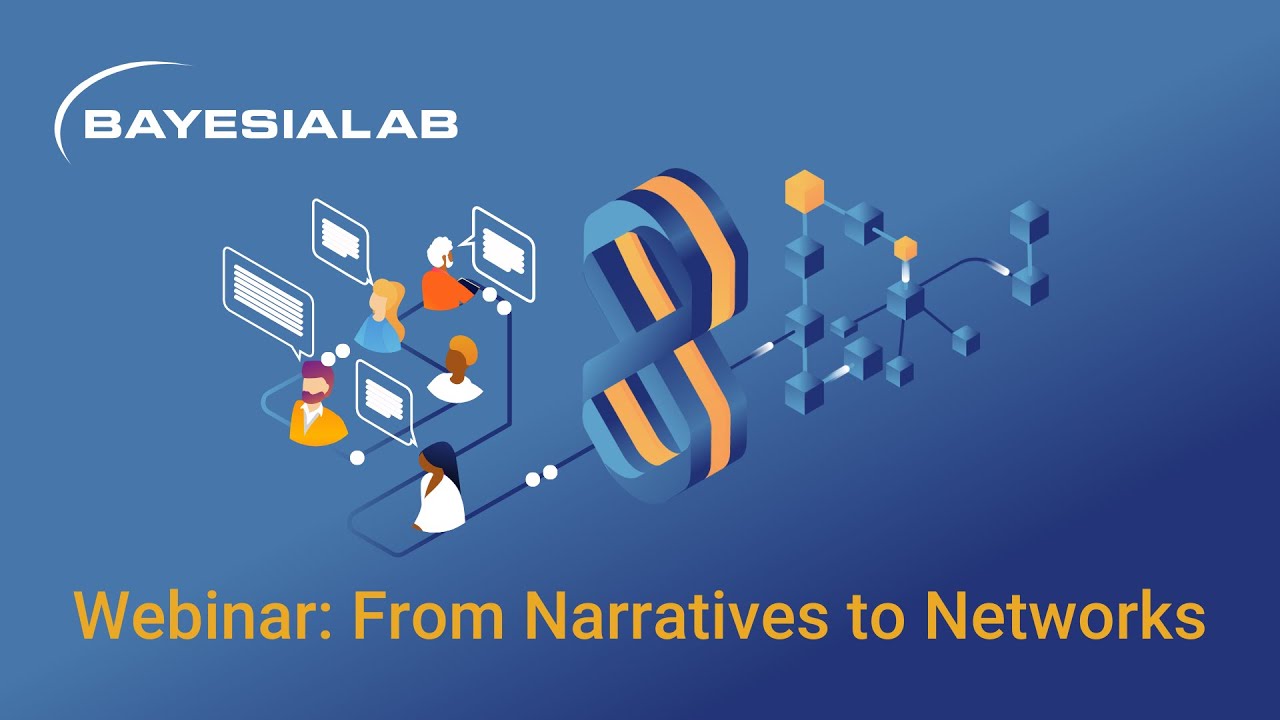 BayesianNetwork's tweet card. Webinar: From Narratives to Networks