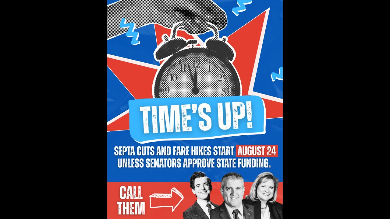 PhillyHouseDs's tweet card. PRESS CONFERENCE: Time's Up - Fund SEPTA Now