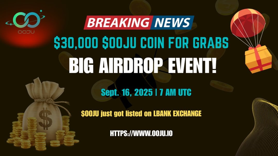 hisyam919's tweet card. 🎉OOJU COIN MAIN AIRDROP EVENT! Listed ON LBANK! Spot link: https://lbank.com/trade/ooju_usdt Start Date: Sept. 16, 2025 Time: 7AM UTC Distribution date: October 10, 2025 Complete all task here!...