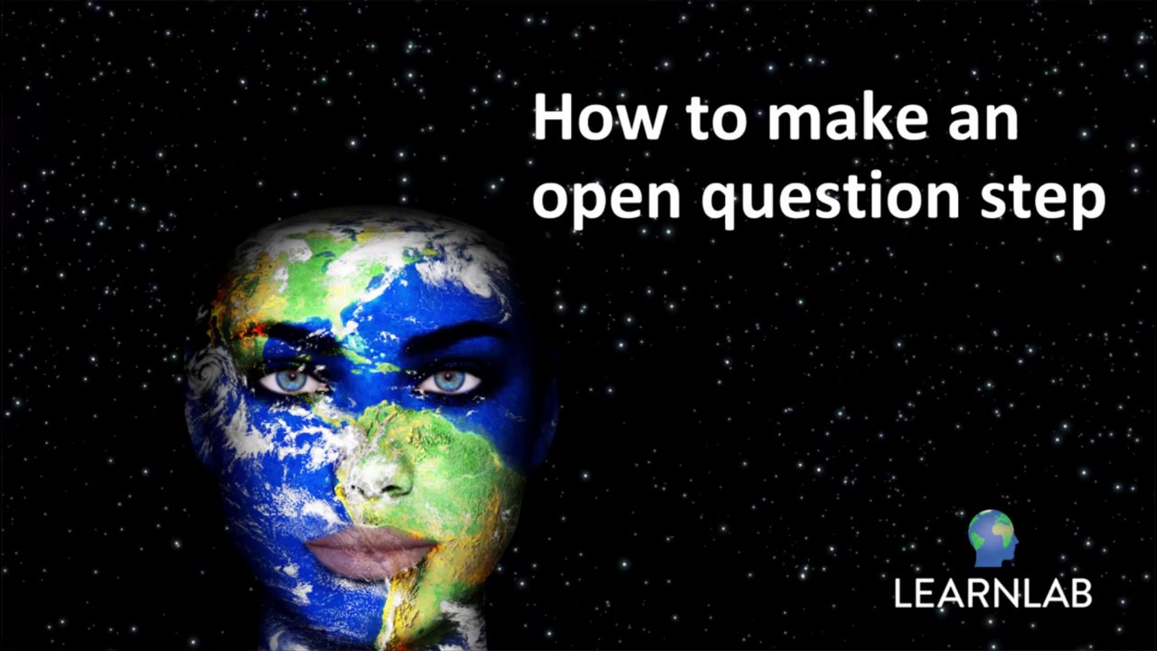 LearnLab1's tweet card. How to make an open question step