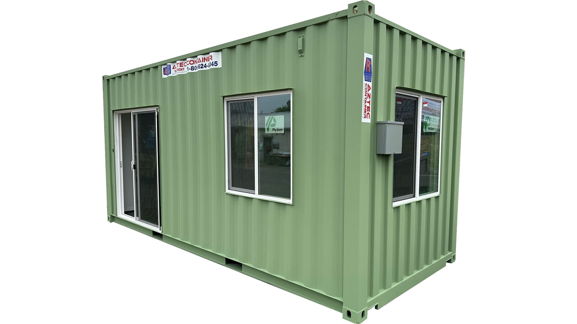 AztecContainers's tweet card. Get a 20 foot shipping container office with insulation and power. Buy a mobile office container or conex office near you today.