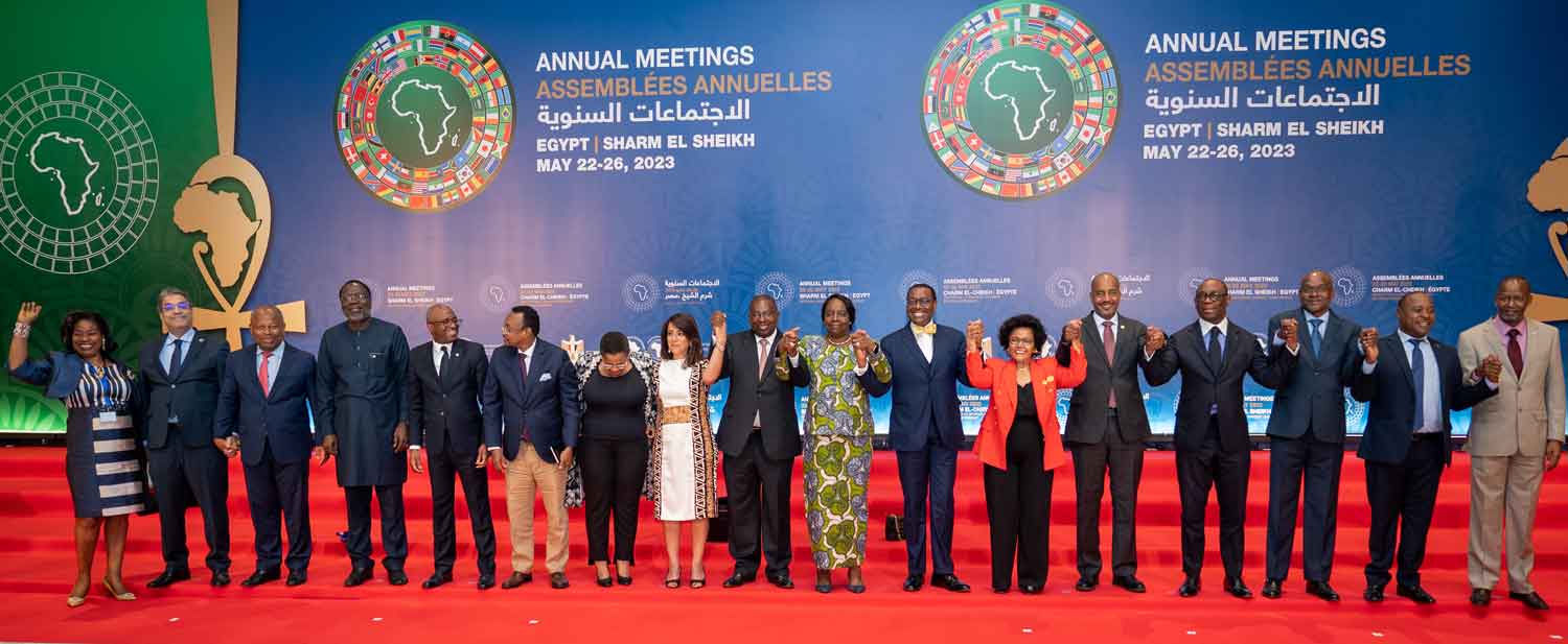 jimmykitiro's tweet card. African Development Bank President, Akinwumi Adesina, and heads of intergovernmental organisations and African development finance institutions following a meeting in Sharm El-Sheikh, Egypt on 25 May