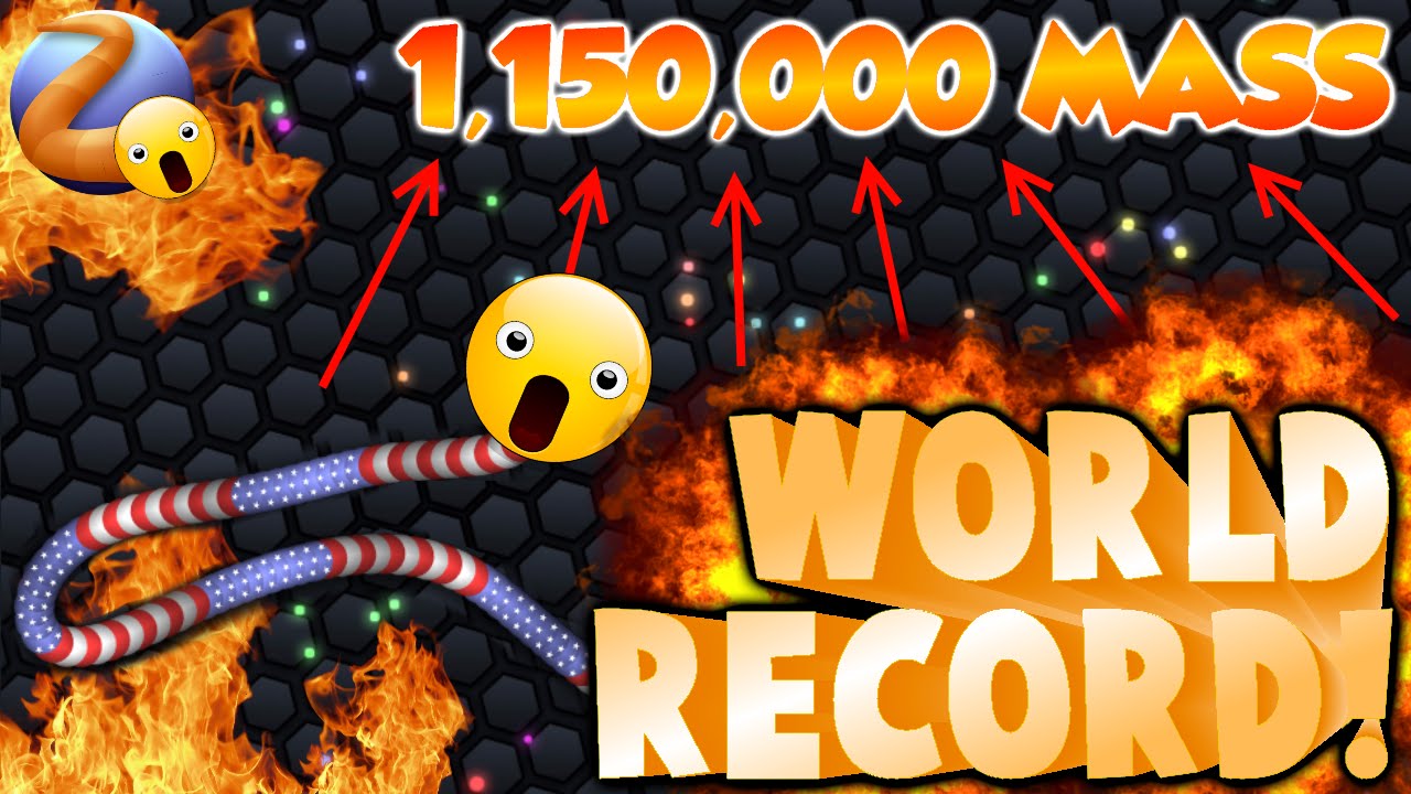 AgarBotsNET's tweet card. Slither.io World Record Mass 1,150,000