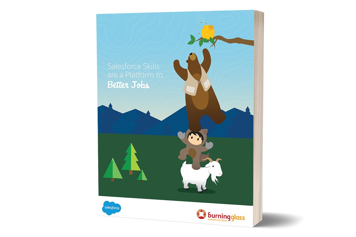 trailhead's tweet card. Jobs calling for Salesforce skills are growing faster and pay more than overall jobs, according to a new Burning Glass report.