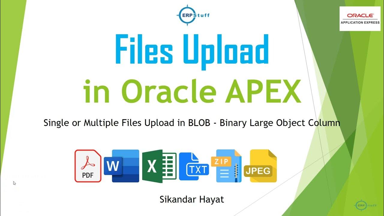 ERPstuff's tweet card. How to upload and download the file(s) in Oracle APEX File(s) using...