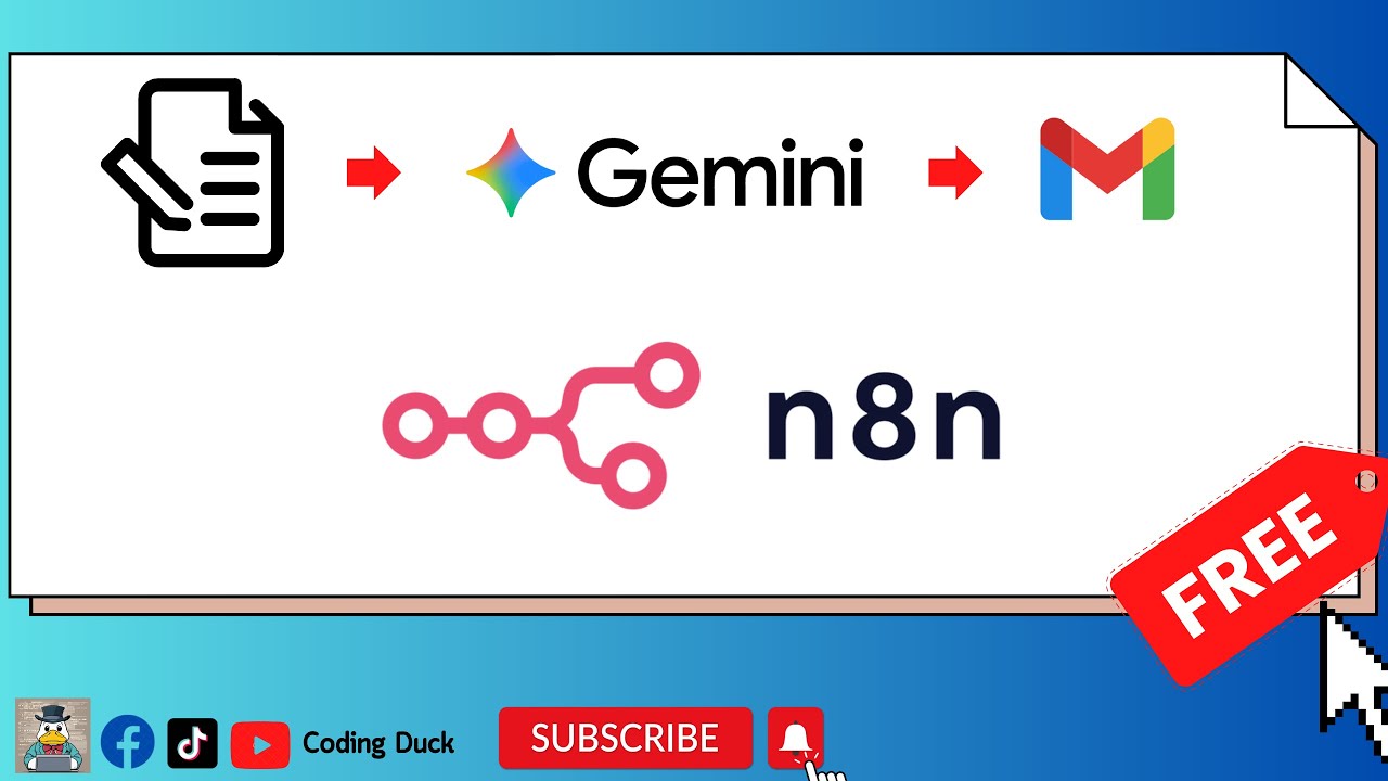 ISMTechnology's tweet card. สอน n8n: สร้าง AI Agent ด้วย Gemini สรุปผลส่งอีเมล (Gmail) อัตโนมัต...