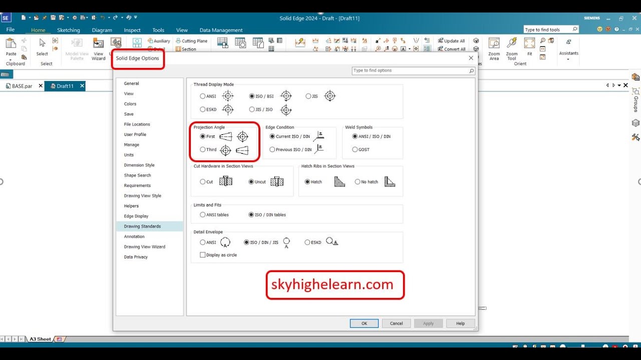 bhoradeakash's tweet card. Solid Edge Tutorial | How to Change the Angle of Projection