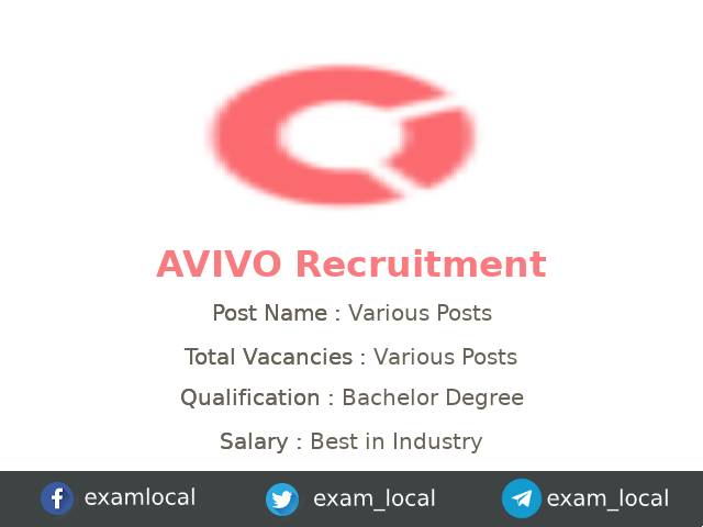 exam_local's tweet card. AVIVO Recruitment 2025 - AVIVO is recruiting Various candidates for their Senior Full Stack Developer jobs in Velachery, Tamil Nadu, India. Before applying