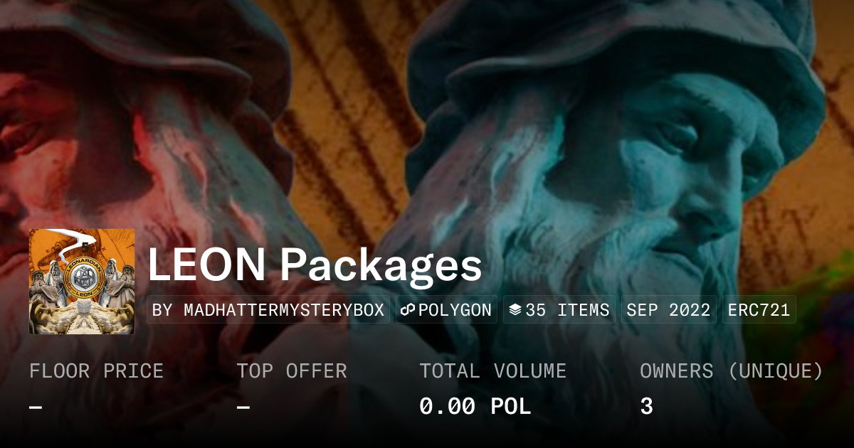 Leonardiancom's tweet card. LEON Packages - Collection | OpenSea