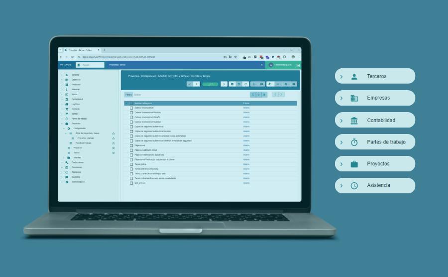 KopenSoftware's tweet card. Tryton cuenta con una estructura modular que permite a las empresas de servicios implementar solo los módulos que necesitan.