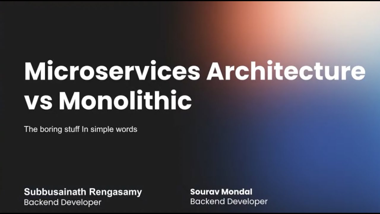 AntStack's tweet card. Microservices vs. Monolith Architecture - In Simple Words [Office...