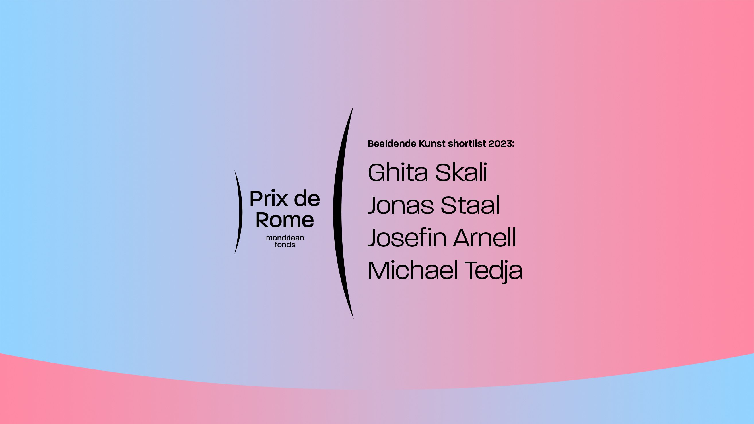 lima_media_art's tweet card. Kunstenaars Ghita Skali, Jonas Staal, Josefin Arnell en Michael Tedja zijn genomineerd voor de Prix de Rome Beeldende Kunst 2023. De jury van de Prix de Rome heeft de 4 kunstenaars geselecteerd voor...