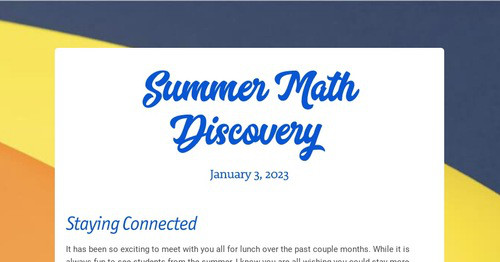 MathDiscovery2's tweet card. Summer Math Discovery