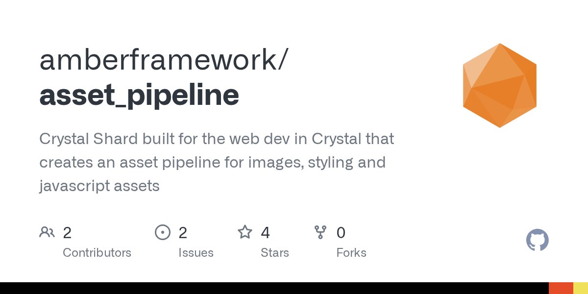 seesethcode's tweet card. Crystal Shard built for the web dev in Crystal that creates an asset pipeline for images, styling and javascript assets - amberframework/asset_pipeline