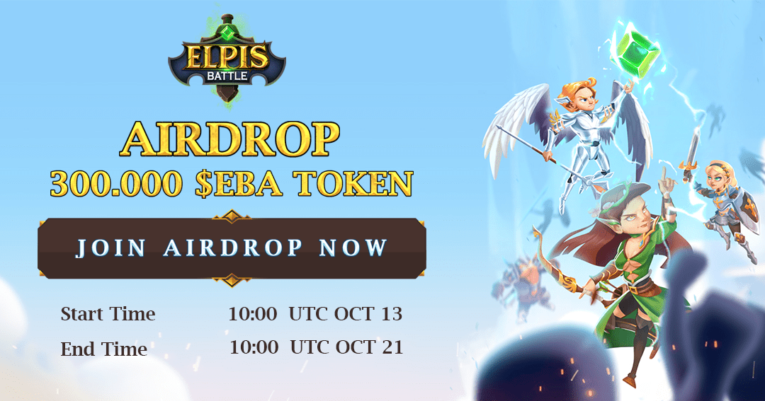 ElpisBattle's tweet card. ⭐Elpis Battle's Airdrop for Early Supporter!⭐ ​ Elpis Battle is a Turn-based RPG NFT Game built on Binance Smart Chain with various, upgradeable, unique, rentable NFTs asset. Not Play to Earn but...