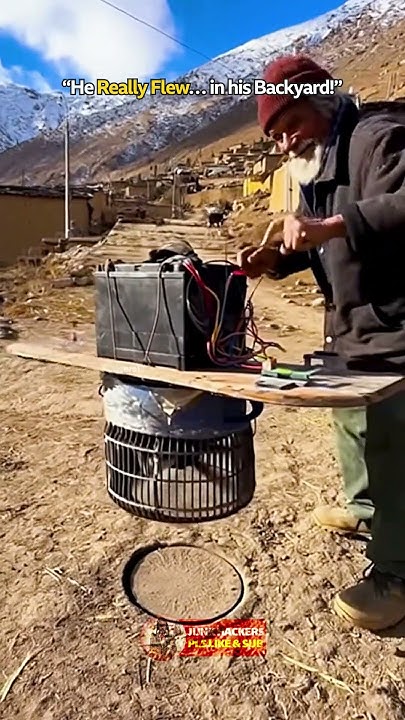 bennett_an3756's tweet card. Smart DIY Creator⚡🛠️ Grandpa Tests Hoverboard He Built! #diyprojects...