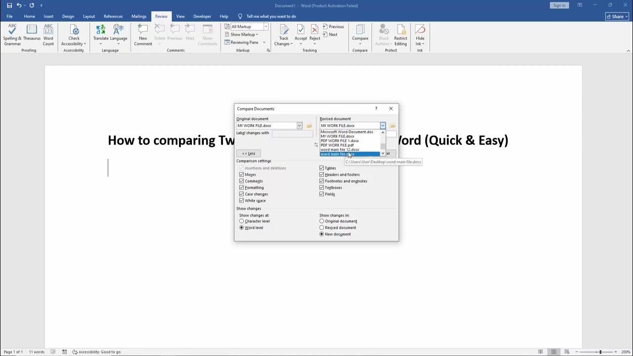 BehanceOve's tweet card. How to comparing Two Documents in Microsoft Word [Quick & Easy]